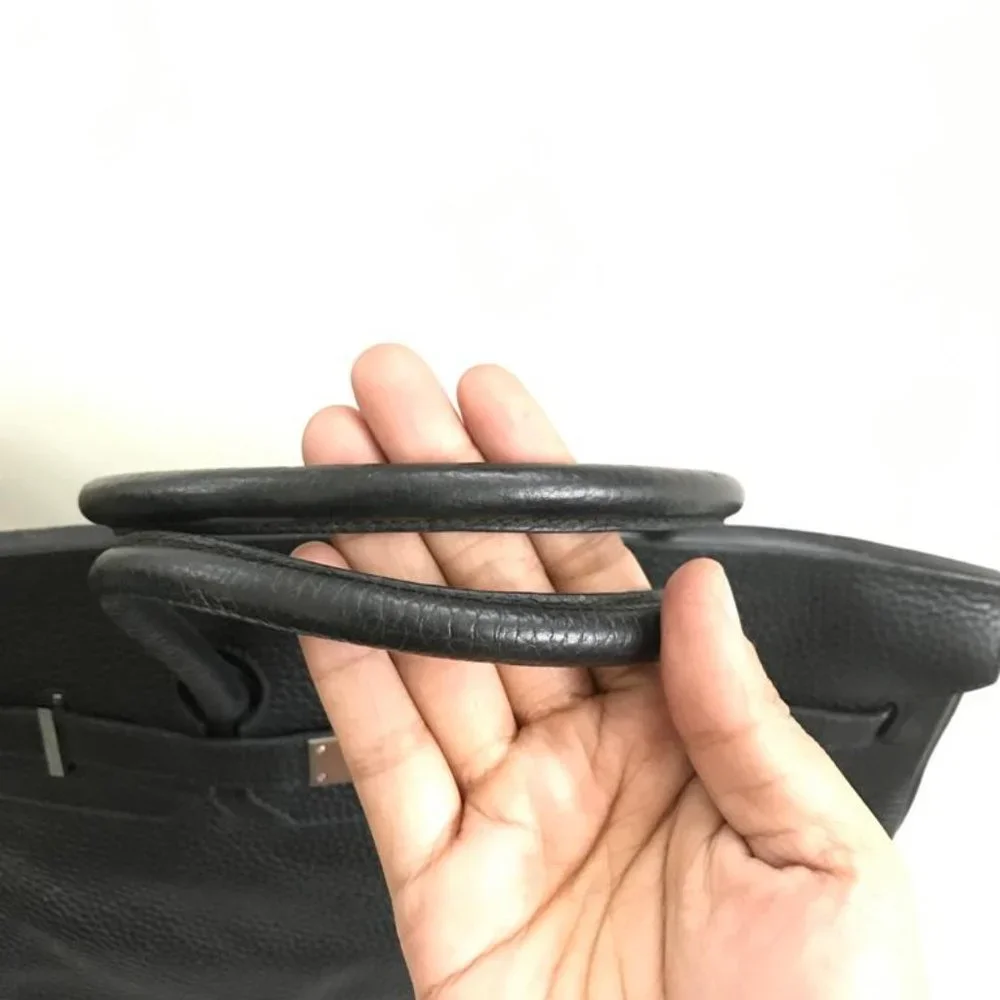 Hermes Birkin Handbag Noir Clemence with Palladium Hardware 35 Black - Picture 3 of 11